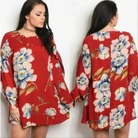 PLUS SIZE FLORAL DRESS - Picture 1 of 2
